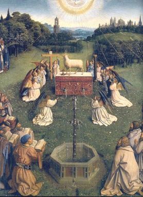 347px-Ghent_Altarpiece_D_-_Adoration_of_the_Lamb_2
